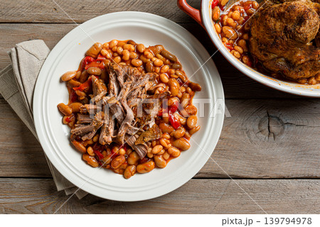 Slow Cooking Pork and Beans 139794978