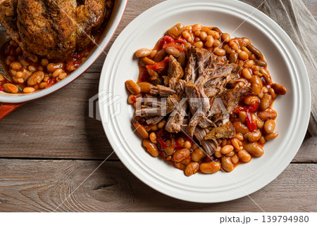 Slow Cooking Pork and Beans Slow Cooking Pork and Beans 139794980
