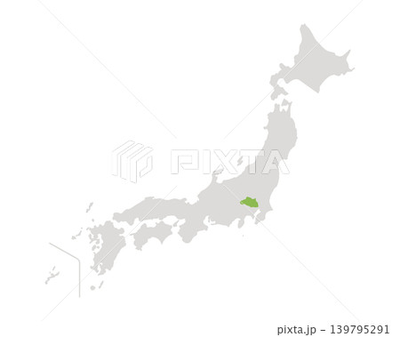 埼玉県だけ緑色のシンプルな日本の地図 139795291