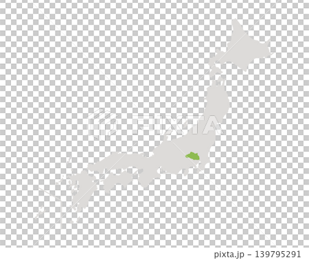 埼玉県だけ緑色のシンプルな日本の地図 139795291
