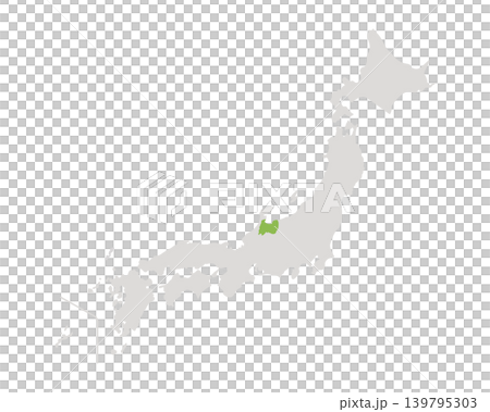 富山県だけ緑色のシンプルな日本の地図 富山県だけ緑色のシンプルな日本の地図 139795303