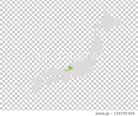 福井県だけ緑色のシンプルな日本の地図 福井県だけ緑色のシンプルな日本の地図 139795304