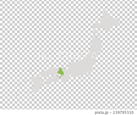 兵庫県だけ緑色のシンプルな日本の地図 139795310