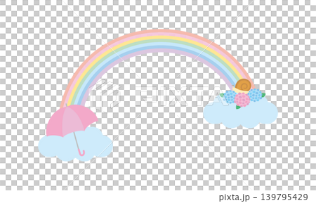 素材-虹のイラスト2026-1ベク 素材-虹のイラスト2026-1ベク 139795429