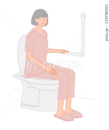 健康診断で病院のトイレに座るシニア女性 139796003