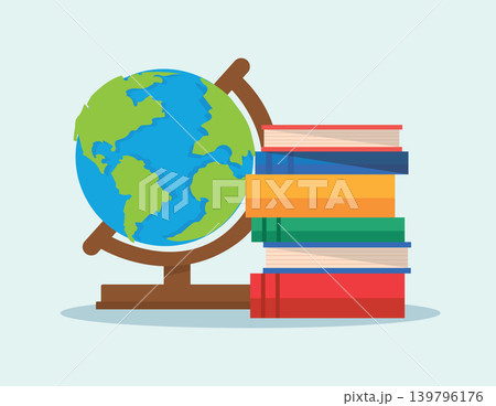 Globe and Books for Education and Learning 139796176