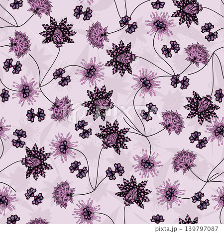 Floral pattern seamless , easter bunny seamless pattern , vector , illustration ,flowers pattern design Seamless flower pattern with colorful little flowers. Simple flat bright flowers background	 139797087