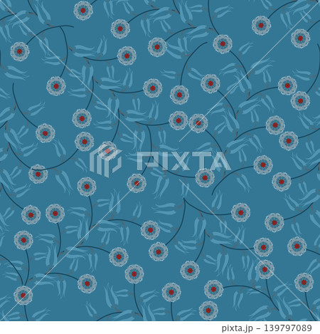 Floral pattern seamless , easter bunny seamless pattern , vector , illustration ,flowers pattern design Seamless flower pattern with colorful little flowers. Simple flat bright flowers background	 139797089