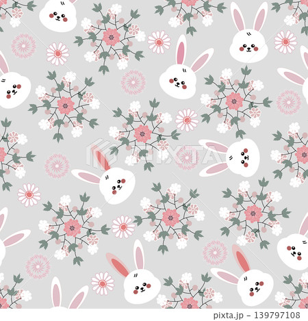 Floral pattern seamless , easter bunny seamless pattern , vector , illustration ,flowers pattern design Seamless flower pattern with colorful little flowers. Simple flat bright flowers background Floral pattern seamless , easter bunny seamless pattern , vector , illustration ,flowers pattern design Seamless flower pattern with colorful little flowers. Simple flat bright flowers background 139797108