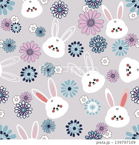 Floral pattern seamless , easter bunny seamless pattern , vector , illustration ,flowers pattern design Seamless flower pattern with colorful little flowers. Simple flat bright flowers background Floral pattern seamless , easter bunny seamless pattern , vector , illustration ,flowers pattern design Seamless flower pattern with colorful little flowers. Simple flat bright flowers background 139797109