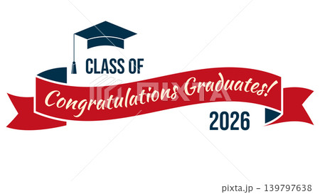 Congratulations graduates design template with graduation cap 139797638