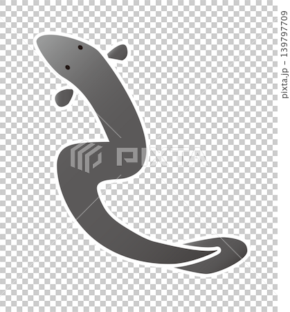 Illustration of a living, dancing eel Illustration of a living, dancing eel 139797709