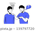 Frustrated Woman and Curious Man - Colorful Flat Design Illustration 139797720