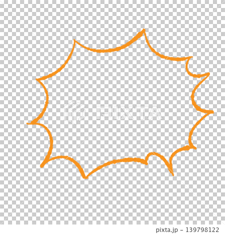吹き出し単体 オレンジ色の線画 丸型 背景透過 背景透過イラスト 吹き出し単体 オレンジ色の線画 丸型 背景透過 背景透過イラスト 139798122