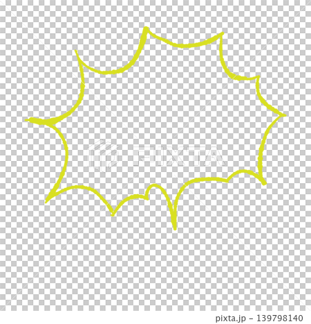 Speech bubble only, light green line art, hand-drawn style, transparent background, jagged shouting (front view, bottom view), transparent background illustration. Speech bubble only, light green line art, hand-drawn style, transparent background, jagged shouting (front view, bottom view), transparent background illustration. 139798140