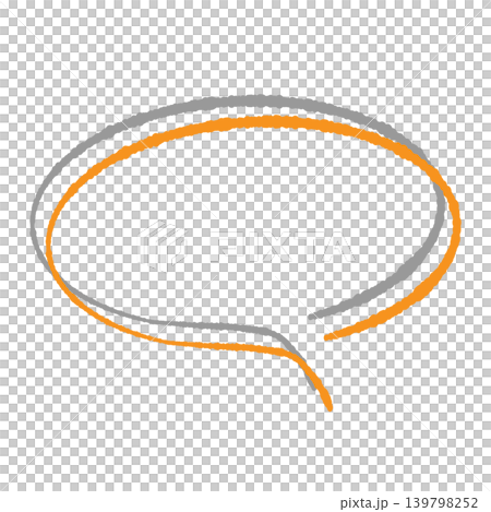 Speech bubble only, orange line art, gray shadow, hand-drawn style, transparent background, oval shape (bottom right) Speech bubble only, orange line art, gray shadow, hand-drawn style, transparent background, oval shape (bottom right) 139798252