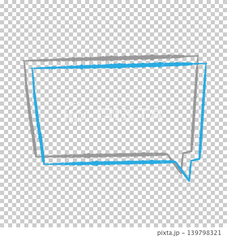 Speech bubble only, blue line art, gray shadow, circular shape, transparent background, transparent background illustration. Speech bubble only, blue line art, gray shadow, circular shape, transparent background, transparent background illustration. 139798321