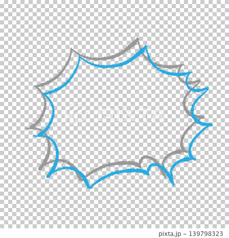 Speech bubble only, blue line art, gray shadow, circular shape, transparent background, transparent background illustration. Speech bubble only, blue line art, gray shadow, circular shape, transparent background, transparent background illustration. 139798323
