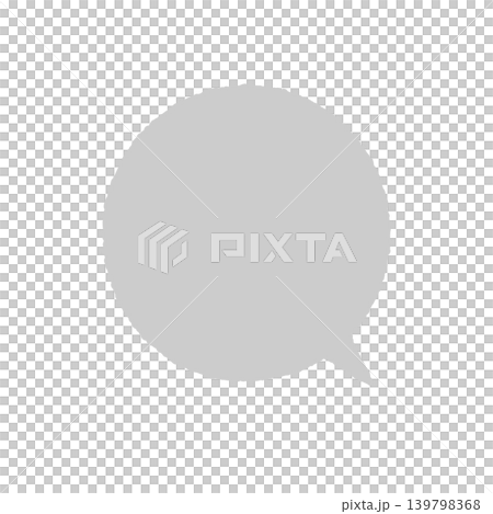Speech bubble only, solid gray, silhouette, hand-drawn style, transparent background, round shape (bottom right), illustration. Speech bubble only, solid gray, silhouette, hand-drawn style, transparent background, round shape (bottom right), illustration. 139798368