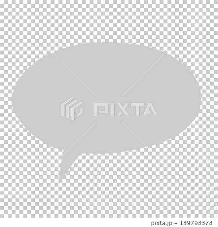 Speech bubble only, solid gray, silhouette, hand-drawn style, transparent background, oval shape (bottom left), illustration. Speech bubble only, solid gray, silhouette, hand-drawn style, transparent background, oval shape (bottom left), illustration. 139798378