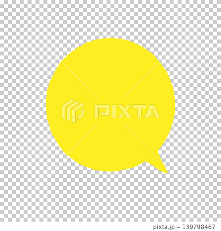 Speech bubble, solid yellow, silhouette, hand-drawn style, transparent background, round shape (bottom right), illustration. Speech bubble, solid yellow, silhouette, hand-drawn style, transparent background, round shape (bottom right), illustration. 139798467
