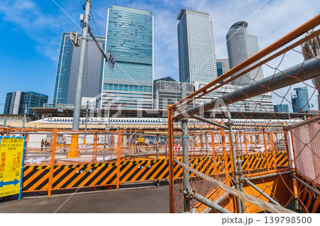 リニア中央新幹線の開業工事が進む、名古屋駅西口〈愛知県名古屋市〉 リニア中央新幹線の開業工事が進む、名古屋駅西口〈愛知県名古屋市〉 139798500