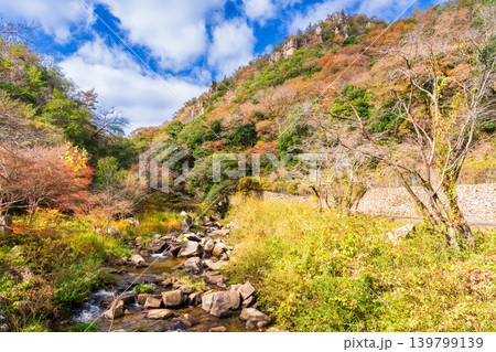 豪渓 晩秋の渓谷の風景2 岡山県総社市 豪渓 晩秋の渓谷の風景2 岡山県総社市 139799139