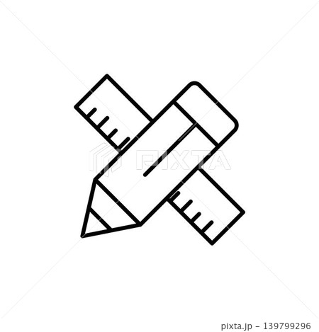 Ruler and pencil icon vector design templates Ruler and pencil icon vector design templates 139799296