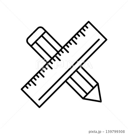 Ruler and pencil icon vector design templates Ruler and pencil icon vector design templates 139799308