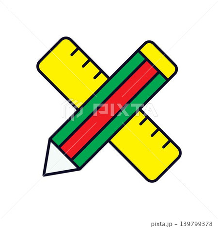 Ruler and pencil icon vector design templates isolated on white background Ruler and pencil icon vector design templates isolated on white background 139799378