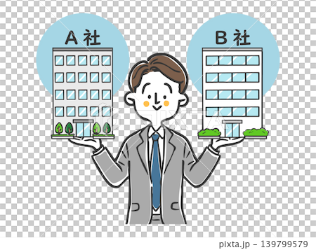 会社を比較するビジネスマン ベクター 会社を比較するビジネスマン ベクター 139799579
