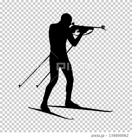 男性冬季兩項運動員的剪影,Alpha通道 男性冬季兩項運動員的剪影,Alpha通道 139800062