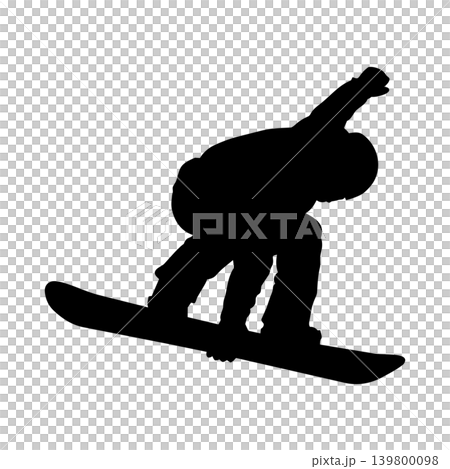 Snowboard grab trick silhouette, alpha channel Snowboard grab trick silhouette, alpha channel 139800098