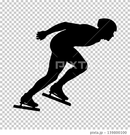 Speed skating silhouette, alpha channel Speed skating silhouette, alpha channel 139800100