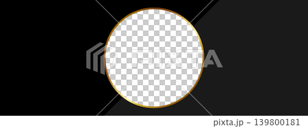 High-quality round photo frame background banner in black and gold. High-quality round photo frame background banner in black and gold. 139800181