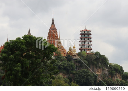 Hilltop Temple Complex with Traditional Architecture 139800260