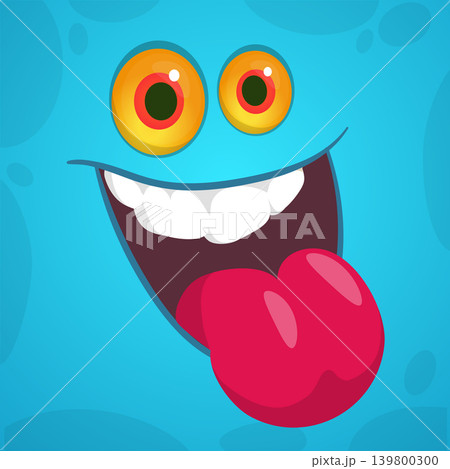 Cute Cartoon Monster Face Illustration. Funny Character Design Isolated. Great for Halloween party decoration or package design Cute Cartoon Monster Face Illustration. Funny Character Design Isolated. Great for Halloween party decoration or package design 139800300