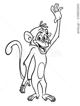 Cartoon funny monkey. Vector illustration of happy monkey chimpanzee Cartoon funny monkey. Vector illustration of happy monkey chimpanzee 139801003