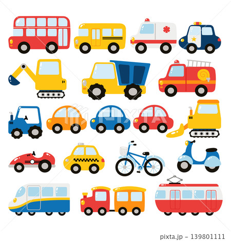 Cute land transportation car and train clipart collection Cute land transportation car and train clipart collection 139801111