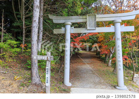 大分県中津市のシンボル八面山にある箭山神社の紅葉 139802578