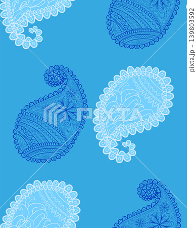 seamless pattern with Indian ornament. Turkish cucumber. seamless pattern with Indian ornament. Turkish cucumber. 139803592