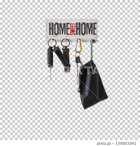 a key holder hanging on the wall with keys a key holder hanging on the wall with keys 139803841