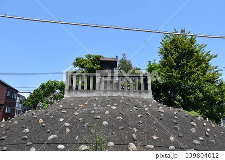 平井浅間神社の石造富士塚と鳥居 平井浅間神社の石造富士塚と鳥居 139804012