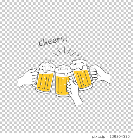 Illustration of a toast: beer, beer mug 139804550