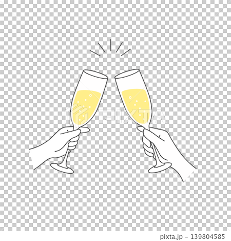 乾杯のイラスト シャンパン 乾杯のイラスト シャンパン 139804585