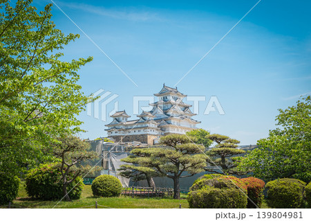 日本 青空と兵庫の姫路城 日本 青空と兵庫の姫路城 139804981