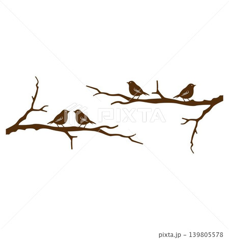 Bird on a branch icon design Bird on a branch icon design 139805578