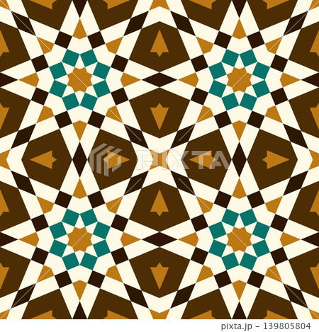 Seamless arabic geometric ornament based on traditional arabic art. Muslim mosaic. Turkish, Arabian tile. Girih style. Seamless arabic geometric ornament based on traditional arabic art. Muslim mosaic. Turkish, Arabian tile. Girih style. 139805804