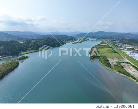 高知県四万十市　四万十川下流の風景 139806061