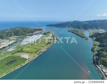 高知県四万十市 四万十川河口の風景 高知県四万十市 四万十川河口の風景 139806068